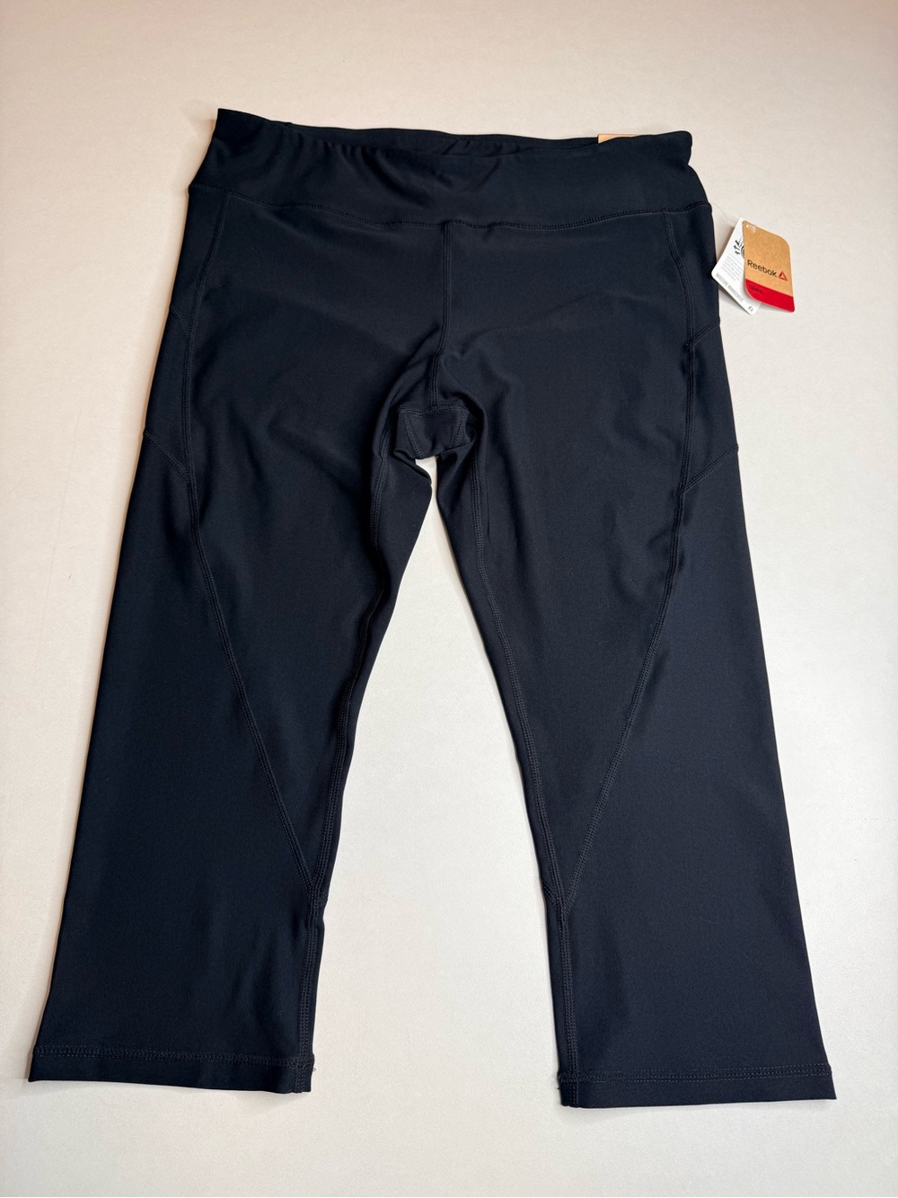 Reebok Skinny Capri Leggings XL Black NWT Training Workout Activewear